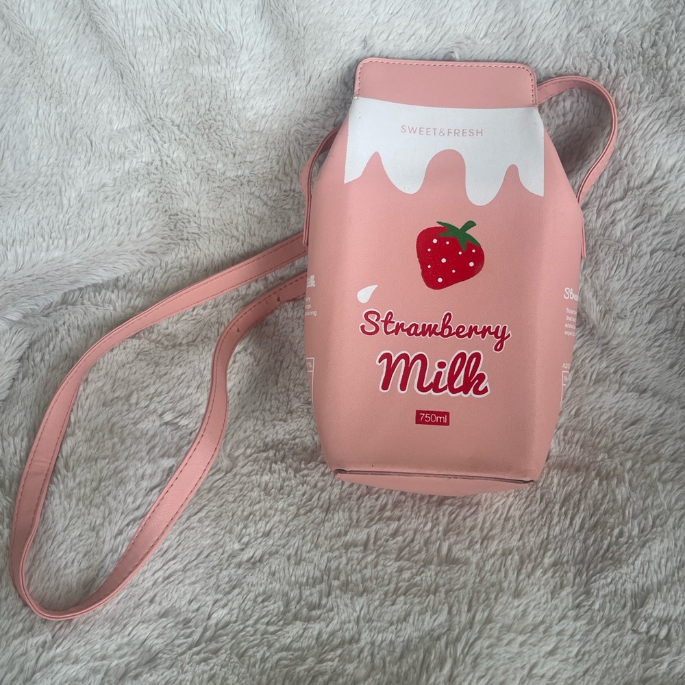 Strawberry Milk Crossbody Novelty Purse